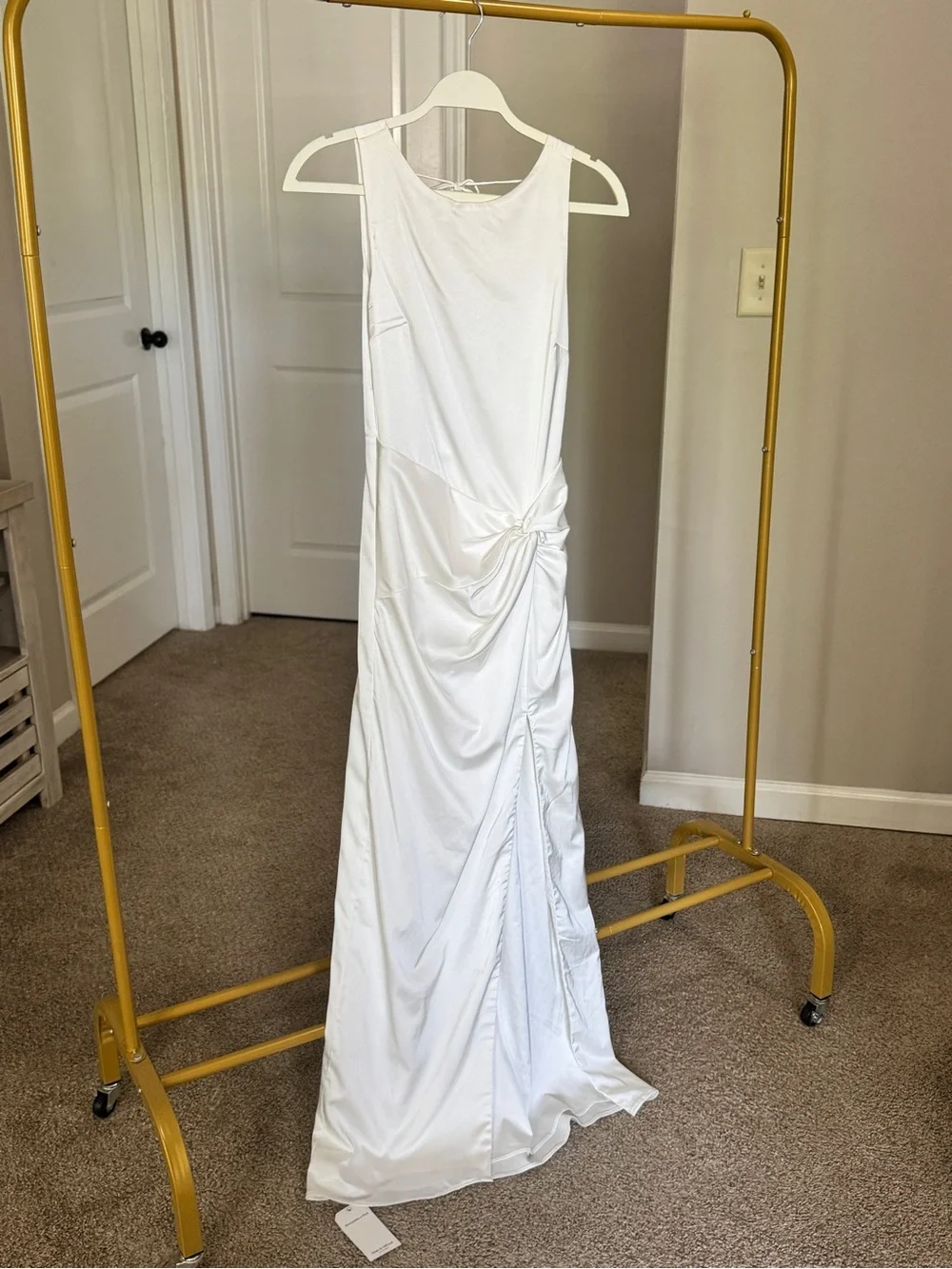 Abercrombie & Fitch White Maxi Dress with Side Knot